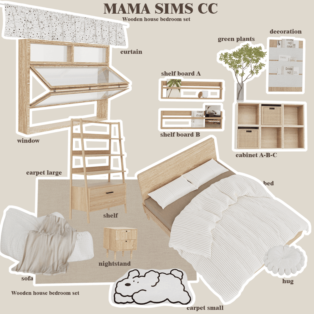 Галерея мода Набор для спальни Wooden Home Furniture Bedroom #1